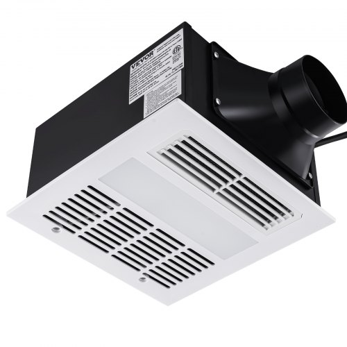 VEVOR Bathroom Exhaust Fan, 1500W Heating, 110 CFM High-Efficiency Ventilation, 1.5sones Low Noise Operation, Energy-Saving Bathroom Ceiling Fan, Need For Attic Access, For Various Ceilings