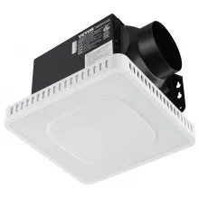 VEVOR Bathroom Exhaust Fan, 8 LED Colors, 110 CFM Efficiency Ventilation, 1.5sones Low Noise All-Copper Motor, Energy-Saving Bathroom Ceiling Fan, Need For Attic Access, For Various Ceilings