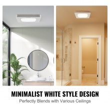 VEVOR Bathroom Exhaust Fan, 80 CFM High-Efficiency Ventilation, 1.5sones Low Noise Operation All-Copper Motor, Energy-Saving Bathroom Ceiling Fan, No Need For Attic Access, For Various Ceilings