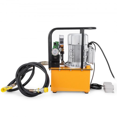 VEVOR 10152 PSI Hydraulic Electric Pump 750W Double Acting Hydraulic Driven Pump 110V 7L Solenoid Pedal Hydraulic Power Pack Cylinder Hydraulic Pump