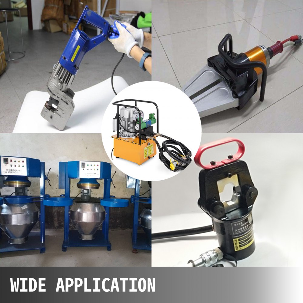 VEVOR 10152 PSI Hydraulic Electric Pump 750W Double Acting Hydraulic Driven Pump 110V 7L Solenoid Pedal Hydraulic Power Pack Cylinder Hydraulic Pump
