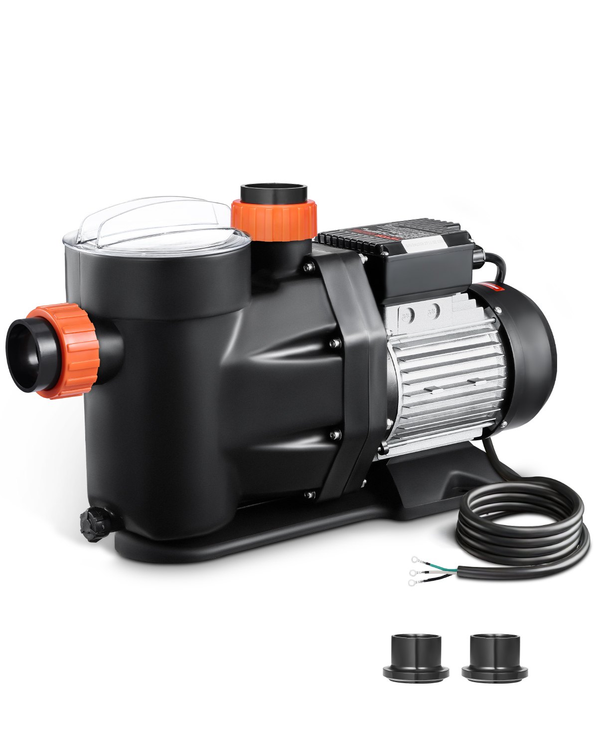VEVOR Above Ground Pool Pump, 3 HP, 149 GPM Max Flow Single Speed Swimming Pool Pump, 220V 3450 RPM 42 ft Max Head Lift with PP Shell Strainer Basket, 122°F Max Water Temp, for Hot Tubs Spas, No Plug