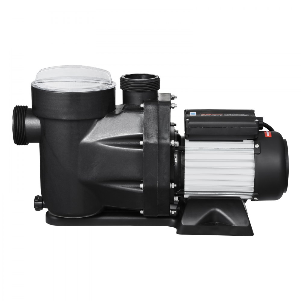 VEVOR Above Ground Pool Pump, 2 HP, 135 GPM Max Flow Single Speed Swimming Pool Pump, 220V 3450 RPM 61 ft Max Head Lift with PP Shell Strainer Basket, 122°F Max Water Temp, for Hot Tubs Spas, No Plug