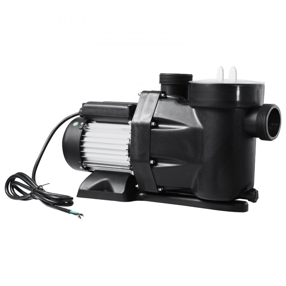 VEVOR Above Ground Pool Pump, 2 HP, 135 GPM Max Flow Single Speed Swimming Pool Pump, 220V 3450 RPM 61 ft Max Head Lift with PP Shell Strainer Basket, 122°F Max Water Temp, for Hot Tubs Spas, No Plug
