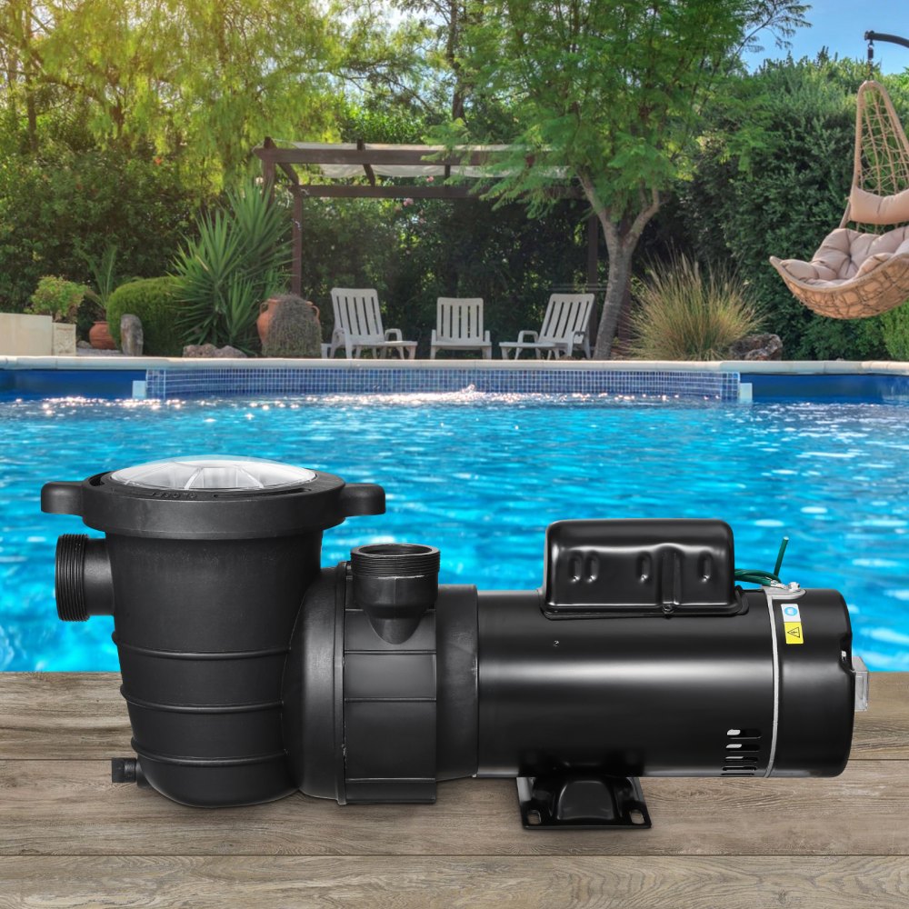 VEVOR Above Ground Pool Pump, 1.5HP/0.35HP, Dual Speed Swimming Pool Pump, High 110 GPM 54 ft Lift, Low 52 GPM 14 ft Lift, 110V 3450 RPM with Strainer Basket, 122°F Max Water Temp, for Hot Tubs Spas