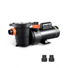 VEVOR Above Ground Pool Pump, 1.5HP/0.35HP, Dual Speed Swimming Pool Pump, High 110 GPM 54 ft Lift, Low 52 GPM 14 ft Lift, 110V 3450 RPM with Strainer Basket, 122°F Max Water Temp, for Hot Tubs Spas
