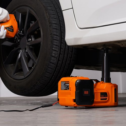 VEVOR Electric Hydraulic Car Floor Jack 5 Ton 12V w/Impact Wrench Inflator Pump