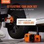 VEVOR Electric Car Jack, 5 Ton/11023 LBS Hydraulic Jack with Electric Impact Wrench, Portable Car Lift with Built-in Inflatable Pump, and LED Light for SUV MPV Sedan Truck Change Tires Garage Repair