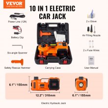 VEVOR Electric Hydraulic Car Floor Jack 5 Ton 12V Built-in Tire Inflator Pump