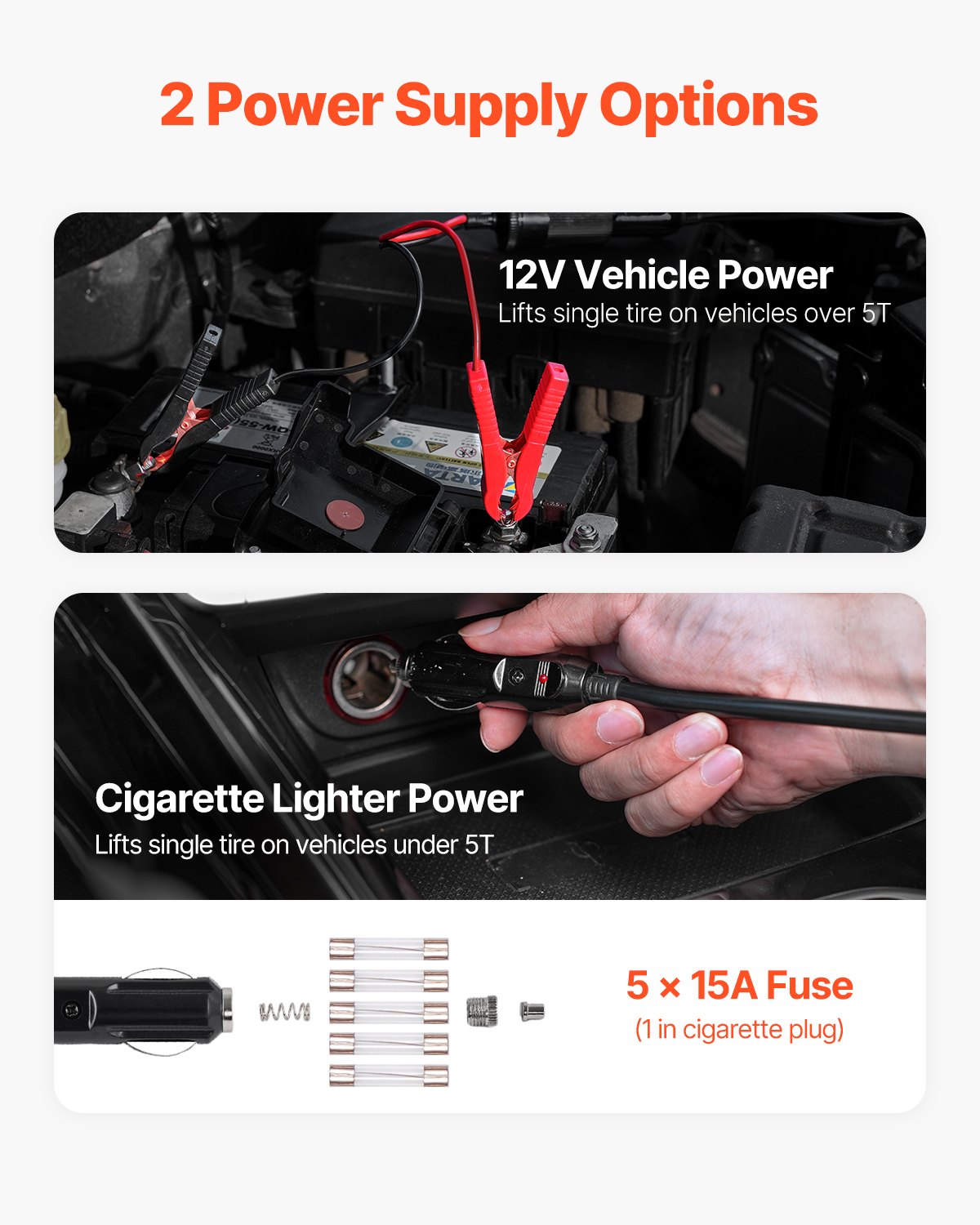 VEVOR Electric Car Jack, 5 Tons /11000 lbs, Electric Scissor Jack with Built-In Inflator, 12V Tire Change Replacement with Electric Impact Wrench & LED Light, Portable Jack kit for Sedan, SUV, Truck