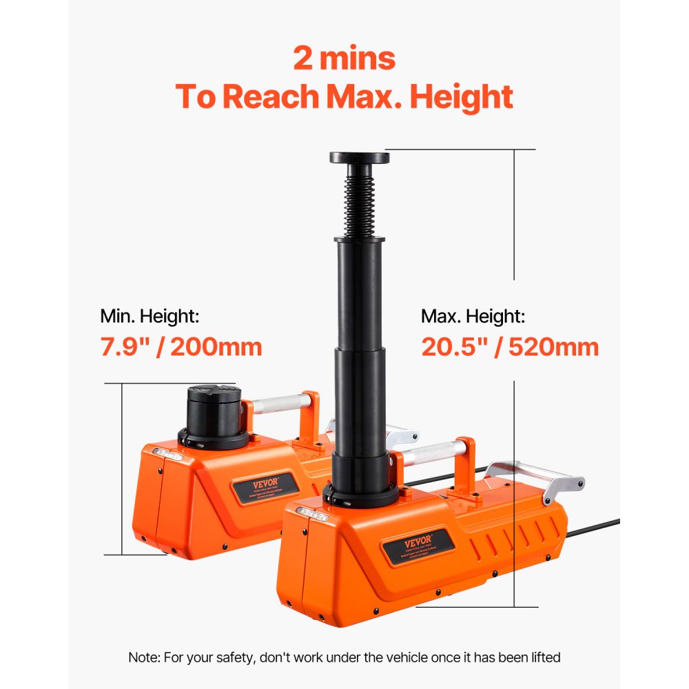 VEVOR Electric Car Jack, 15 Tons /33000 lbs, Adjustable Electric Scissor Jack with High Load Capacity, 12V Dual-Powered Tire Change Replacement with LED Light, Portable Jack kit for Sedan, SUV, Truck