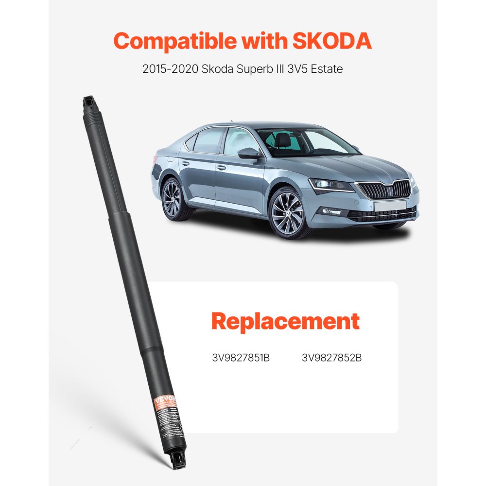VEVOR Rear Left & Right Tailgate Power Lift Support, Compatible with 2015-2020 Skoda Superb III 3V5 Estate, Electric Tailgate Liftgate Power Hatch Shock Strut Replace OE# 3V9827851B 3V9827852B (2PCS)