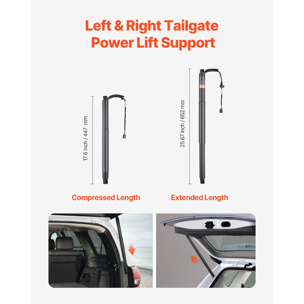 VEVOR Rear Left & Right Tailgate Power Lift Support, Compatible with 2015-2020 Skoda Superb III 3V5 Estate, Electric Tailgate Liftgate Power Hatch Shock Strut Replace OE# 3V9827851B 3V9827852B (2PCS)