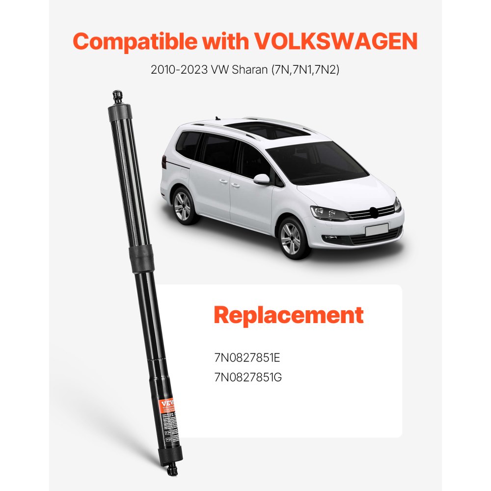 VEVOR Rear Left & Right Tailgate Power Lift Support, Compatible with 2010-2023 VW Sharan (7N,7N1,7N2), Electric Tailgate Liftgate Power Hatch Shock Strut Replace OE# 7N0827851E 7N0827851G (2PCS)