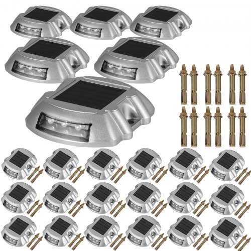 VEVOR Luces de entrada Luces solares de entrada Aluminio fundido a presión con 12 piezas Blanco