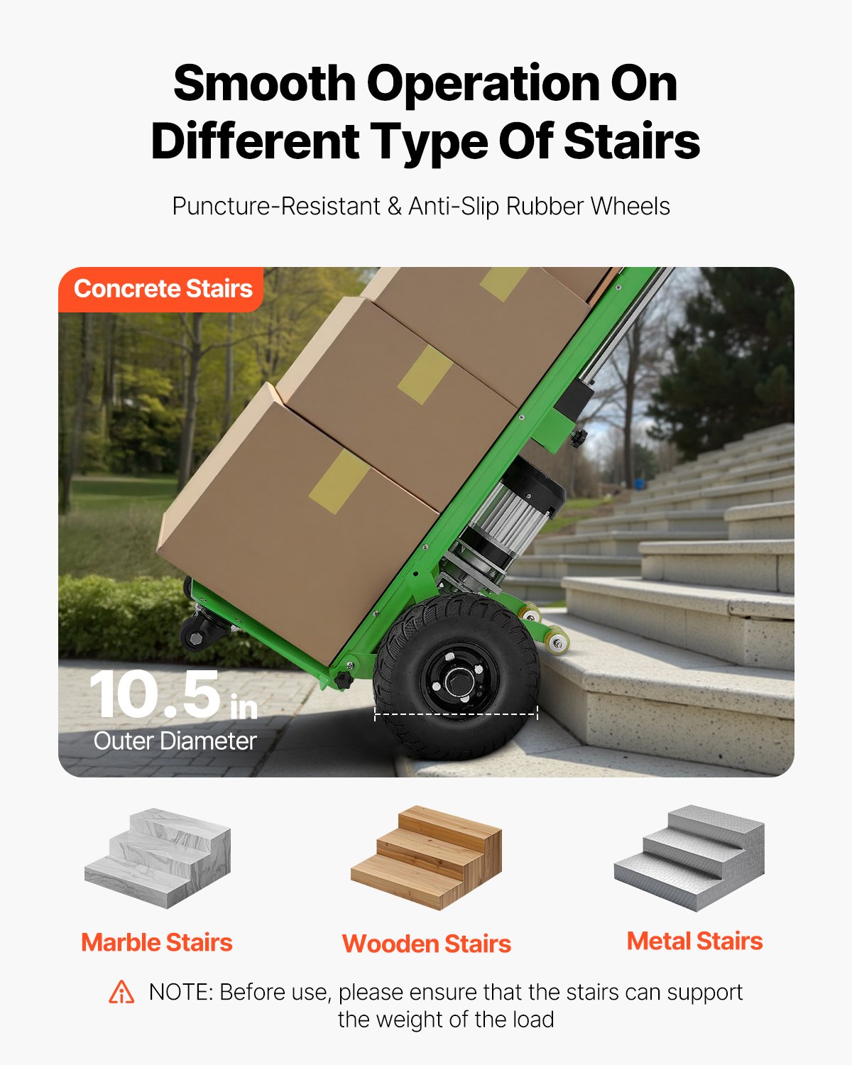 VEVOR Electric Stair Climbing Dolly, 880lbs Electric Stair Climbing Hand Trucks with 157.5in Rope & Extendable Handle, Heavy Duty Stair Climber for Warehouse Logistics, Moving Furniture(Green)