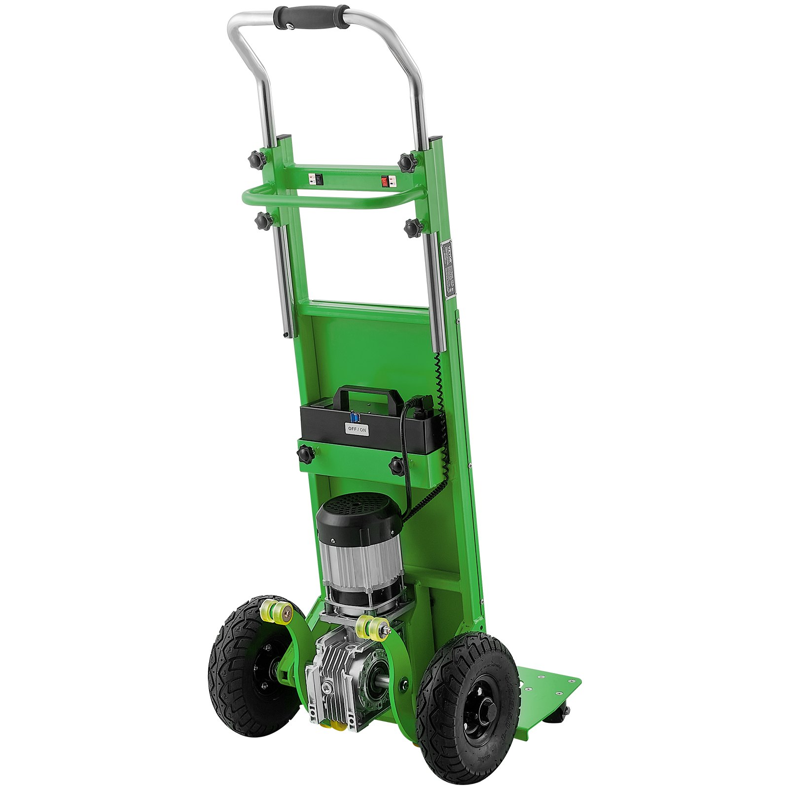 VEVOR Electric Stair Climbing Dolly, 880lbs Electric Stair Climbing Hand Trucks with 157.5in Rope & Extendable Handle, Heavy Duty Stair Climber for Warehouse Logistics, Moving Furniture(Green)