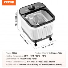 VEVOR Foot Spa Bath Massager with Heat Pedicure Foot Bath Tub for Stress Relief