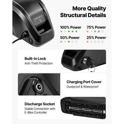 electric bicycle battery pack VIVI Bike For H7UL Ebike The ultimate lithium battery for your adventures External 14Ah Long-Range Spare Battery