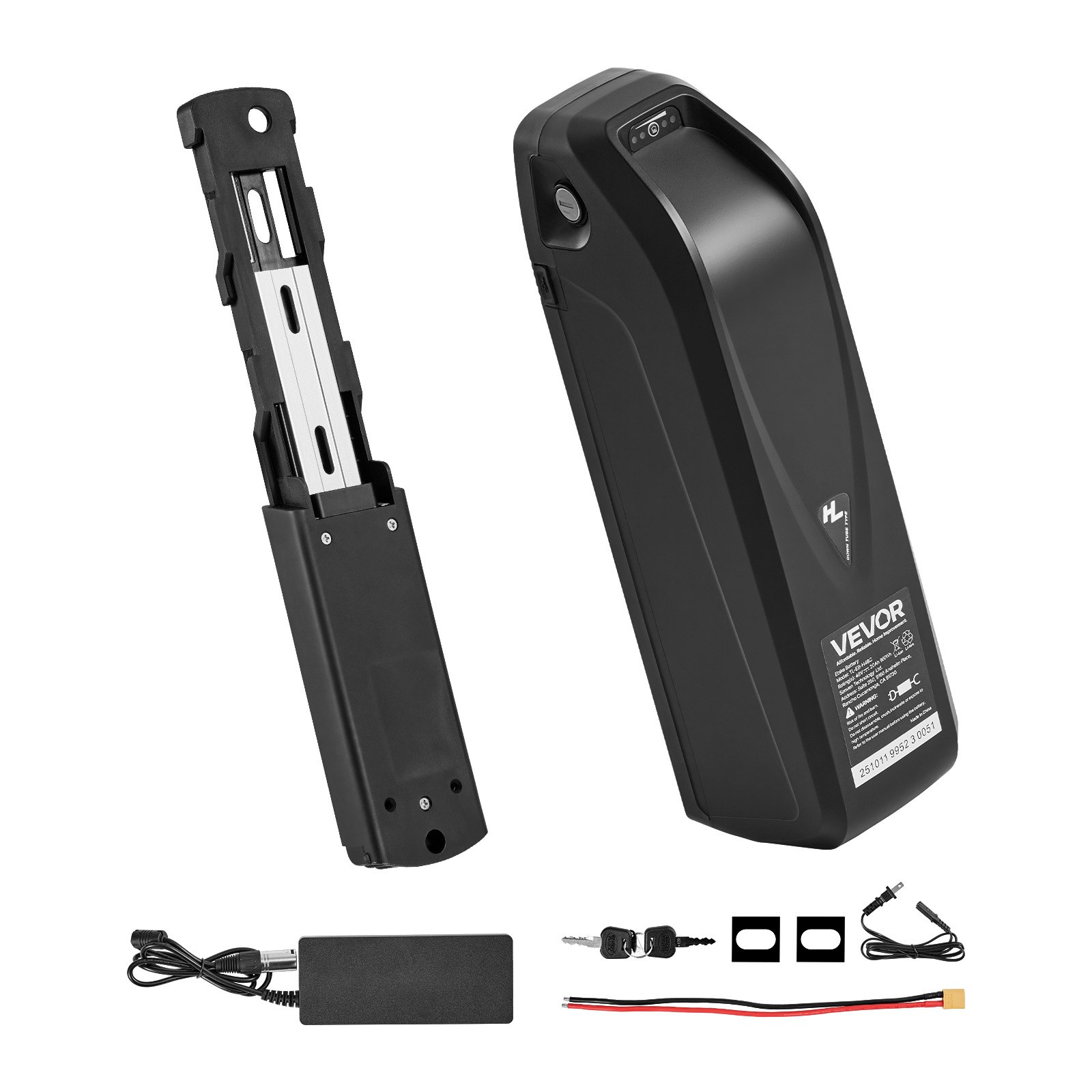 VEVOR Ebike Battery, 48V 20Ah Electric Bike Lithium Battery Pack with BMS, USB Charge Port, 3A Charger & Lock for 1500W E-Bike Motor, Detachable Electric Bicycle Replacement Kit with Discharge Socket