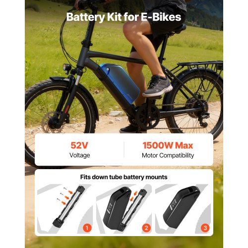 electric battery for bicycle 52V14.4AH 0-1200W Lithium bike with our 36V Hyper e VEVOR Ebike Battery, 52V 20Ah