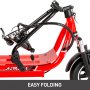 Electric Scooter 48V 12Ah Long-Range Battery Foldable Easy Carry Portable Design, Adult Electric Scooter Red