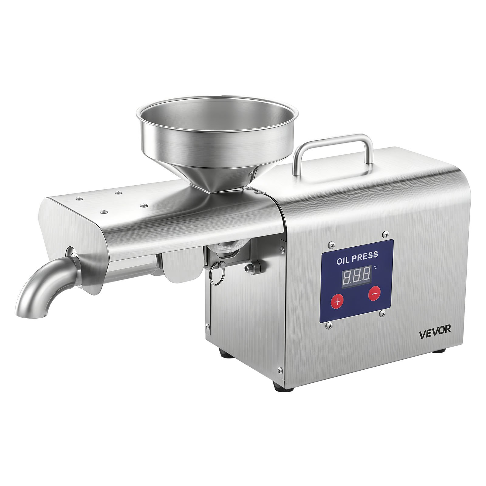 VEVOR Oil Press Machine, 3.75KG/H Capacity, 750W Oil Extractor Machine, Automatic Electric Oil Maker for Home Commercial Use, 50℃-300℃ Hot Pressing for Peanuts Sesames Soybeans Almonds