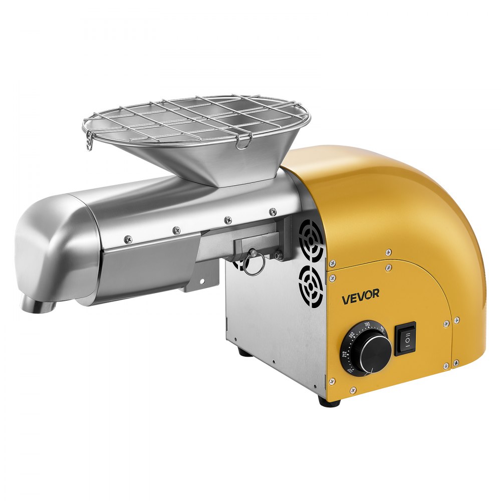 VEVOR Oil Press Machine, 5KG/H Capacity, 1250W Oil Extractor Machine, Automatic Electric Oil Maker for Home Commercial Use, 50℃-300℃ Hot & Cold Pressing for Peanuts Sesames Soybeans Almonds