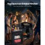 VEVOR Camping Kitchen Table Portable Outdoor Cook Station Storage Aluminum