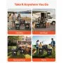 VEVOR Camping kjøkkenbord, utendørs camping kokebord, aluminium bærbar kokestasjon med 3 oppbevaringsskap, bæreveske, avtakbar vindskjerm, rask oppsett for grillfest piknik bobilreise, svart