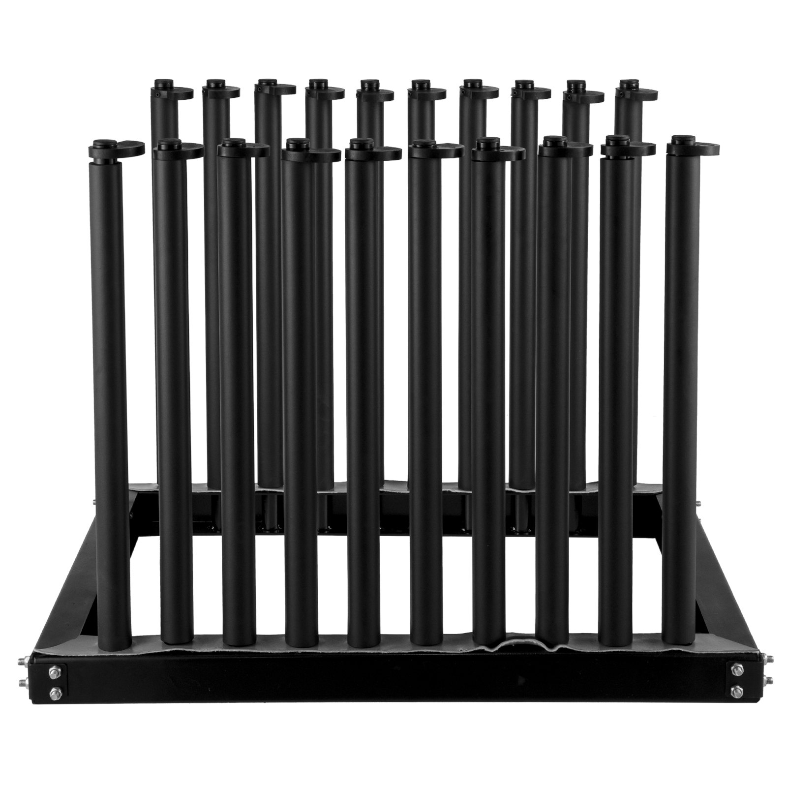 black VEVOR windshield rack with multiple vertical slots for safe storage.