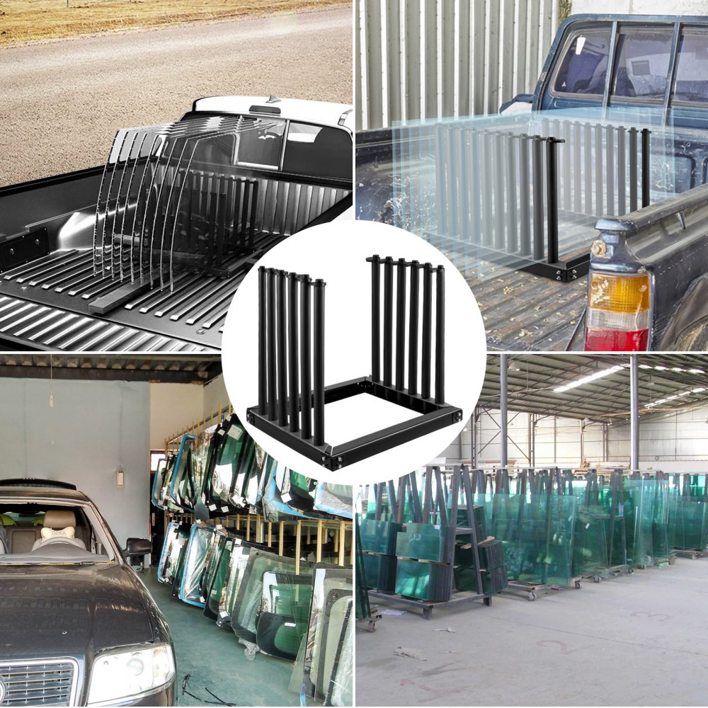 VEVOR Windshield Rack 5-Lite, Windshield Truck Rack Steel, Windshield Glass Rack 24-Inch Height, Windshield Rack for Truck with PVC Pad & Foam Padding, Glass Rack for Truck, for Glass Transportation