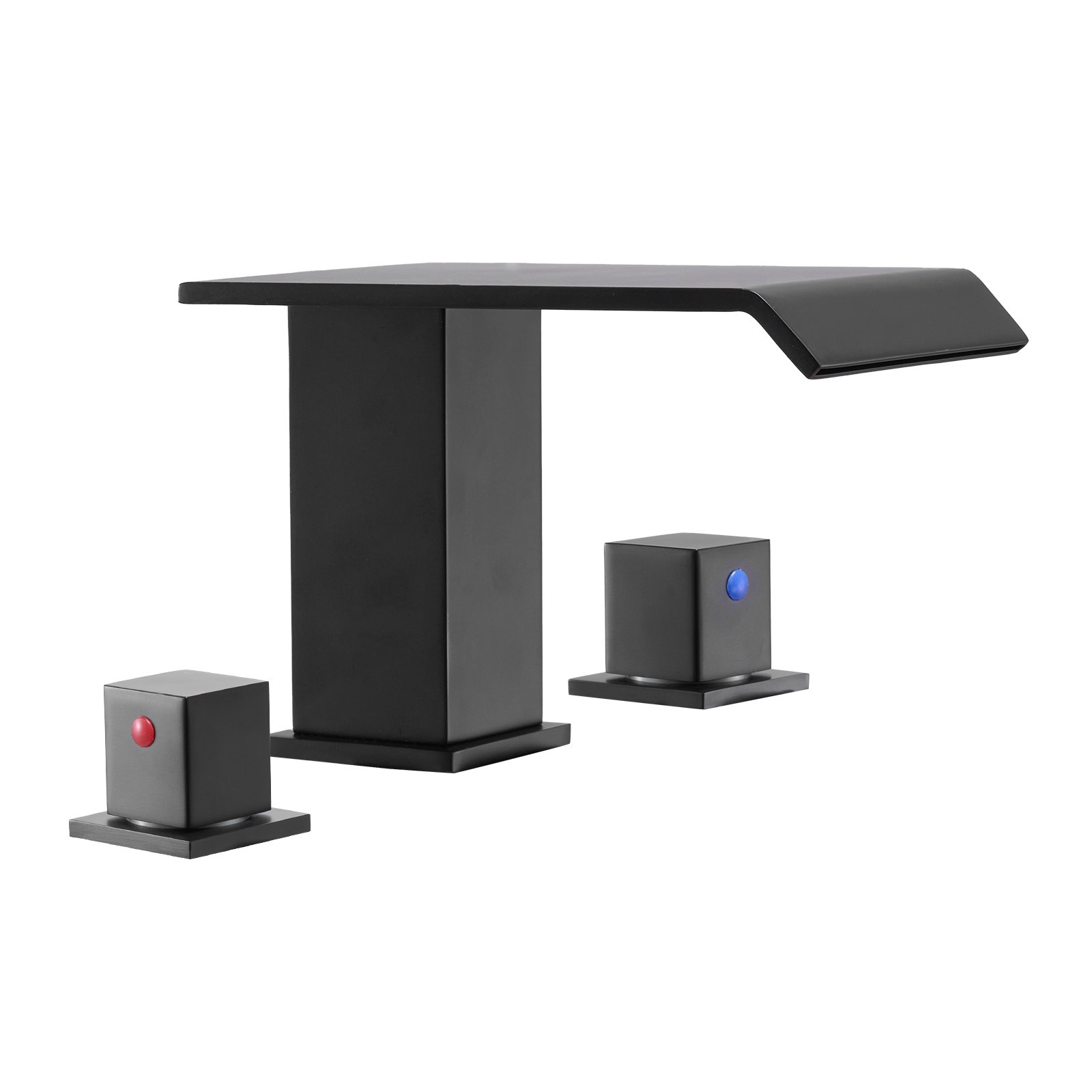 VEVOR Roman Tub Faucet, 3 Hole Waterfall Bathtub Faucet, Bath Tubs Faucets Set with 2 Handles, Roman Tub Faucets Deck Mount for Pet Washing, Baby Care, Adult Bathing, Matte Black, Stainless Steel