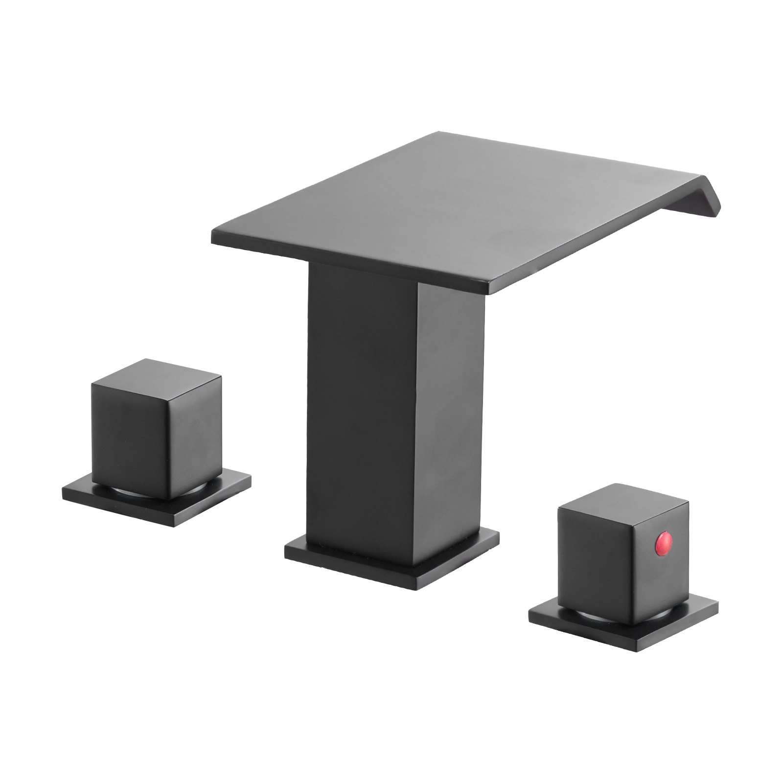 VEVOR Roman Tub Faucet, 3 Hole Waterfall Bathtub Faucet, Bath Tubs Faucets Set with 2 Handles, Roman Tub Faucets Deck Mount for Pet Washing, Baby Care, Adult Bathing, Matte Black, Stainless Steel