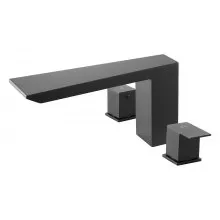VEVOR Roman Tub Faucet, Bath Tubs Faucets Set with 2 Handles, Waterfall Roman Tub Faucet for Pet Washing, Baby Care, Adult Bathing, Matte Black, Stainless Steel, 3 Hole Waterfall Bathtub Faucets