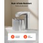 VEVOR Roman Tub Faucet, 3 Hole Waterfall Bathtub Faucet, Zinc Alloy Bath Tubs Faucets Set with 2 Handles, Deck Mount Bath Tub Faucets Set for Pet Washing, Adult Bathing, Silver, Waterfall Spout Design