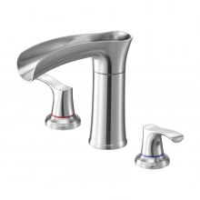 VEVOR Roman Tub Faucet, 3 Hole Waterfall Bathtub Faucet, Zinc Alloy Bath Tubs Faucets Set with 2 Handles, Deck Mount Bath Tub Faucets Set for Pet Washing, Adult Bathing, Silver, Waterfall Spout Design