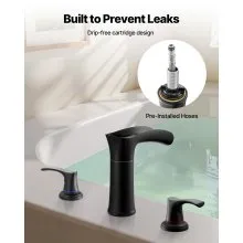 VEVOR Roman Tub Faucet 3 Hole Waterfall Bathtub Faucet Zinc Alloy 2 Handles