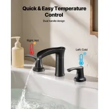 VEVOR Roman Tub Faucet 3 Hole Zinc Alloy Waterfall Bathtub Faucet with 2 Handles