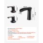 VEVOR Roman Tub Faucet, 3 Hole Waterfall Bathtub Faucet, Zinc Alloy Bath Tubs Faucets Set with 2 Handles, Deck Mount Bath Tub Faucets Set for Pet Washing, Adult Bathing, Oil-Rubbed Bronze, Drip-Free