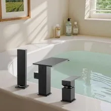 VEVOR Roman Tub Faucet 3 Hole Waterfall Bathtub Faucet with Shower Head 1 Handle