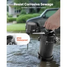 VEVOR Submersible Sewage Pump 1/3 HP Cast Iron Sewage/Effluent Pump 3000 GPH