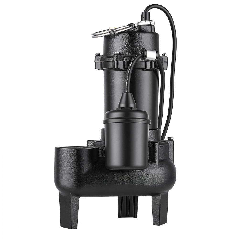 VEVOR Submersible Sump Pump 1/2 HP 5400 GPH Cast Iron Sewage/Effluent Pump, for Basement Septic Tank Residential, Automatic Tethered Float Switch, 2-Inch NPT Discharge, 22 ft Lift, IPX8 Waterproof