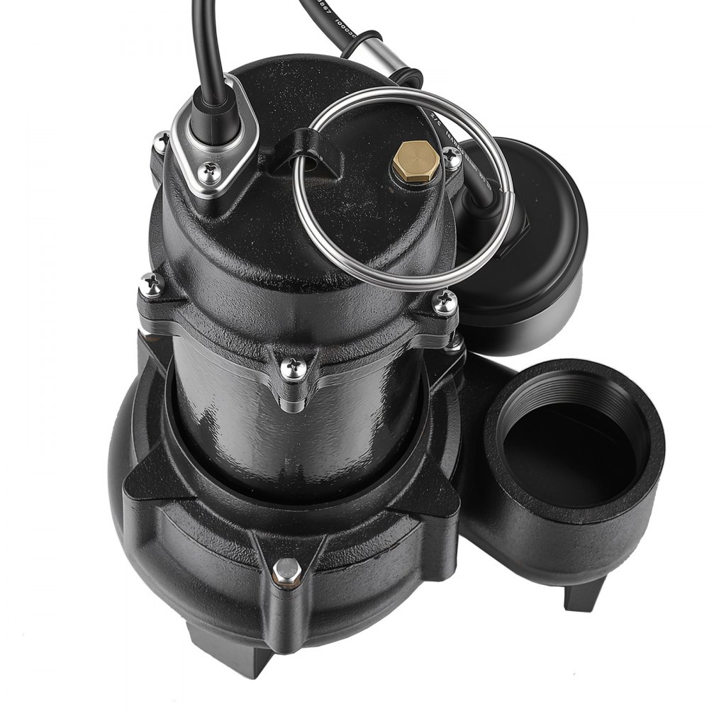VEVOR Submersible Sump Pump 1/2 HP 5400 GPH Cast Iron Sewage/Effluent Pump, for Basement Septic Tank Residential, Automatic Tethered Float Switch, 2-Inch NPT Discharge, 22 ft Lift, IPX8 Waterproof