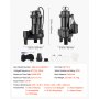 VEVOR Submersible Sump Pump 1/2 HP 5400 GPH Cast Iron Sewage/Effluent Pump, for Basement Septic Tank Residential, Automatic Tethered Float Switch, 2-Inch NPT Discharge, 22 ft Lift, IPX8 Waterproof