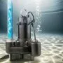 VEVOR Submersible Sewage Pump, 1 HP, 5200 GPH Cast Iron Sewage/Effluent Pump with Automatic Tethered Float Switch, 2-Inch NPT Discharge, 120V, 25 ft Max Lift, for Basement, Septic Tank, Residential