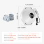VEVOR 4 to 4.5 inch Radon Mitigation Fan System, Quiet 190 CFM Radon Mitigation Kit with 2 Couplers, Waterproof Radon Fan Electric Inline Duct Fan Exhaust Fan for Indoor Outdoor Ventilation