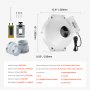Kit de instalación de ventilador de radón VEVOR de 4 a 4,5 pulgadas, silencioso, 190 CFM, con 2 acopladores, indicador de presión, extractor de conductos en línea impermeable para ventilación interior y exterior.