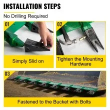 VEVOR Bucket Tooth Bar, 64\'\' Bolt on Tooth Bar, with 8 Weld-on Shanks and 7\'\' Long Replaceable Tooth, Heavy Duty Cast Iron Design, Clamp-On for Tractor Loader Bucket - No Drilling Required