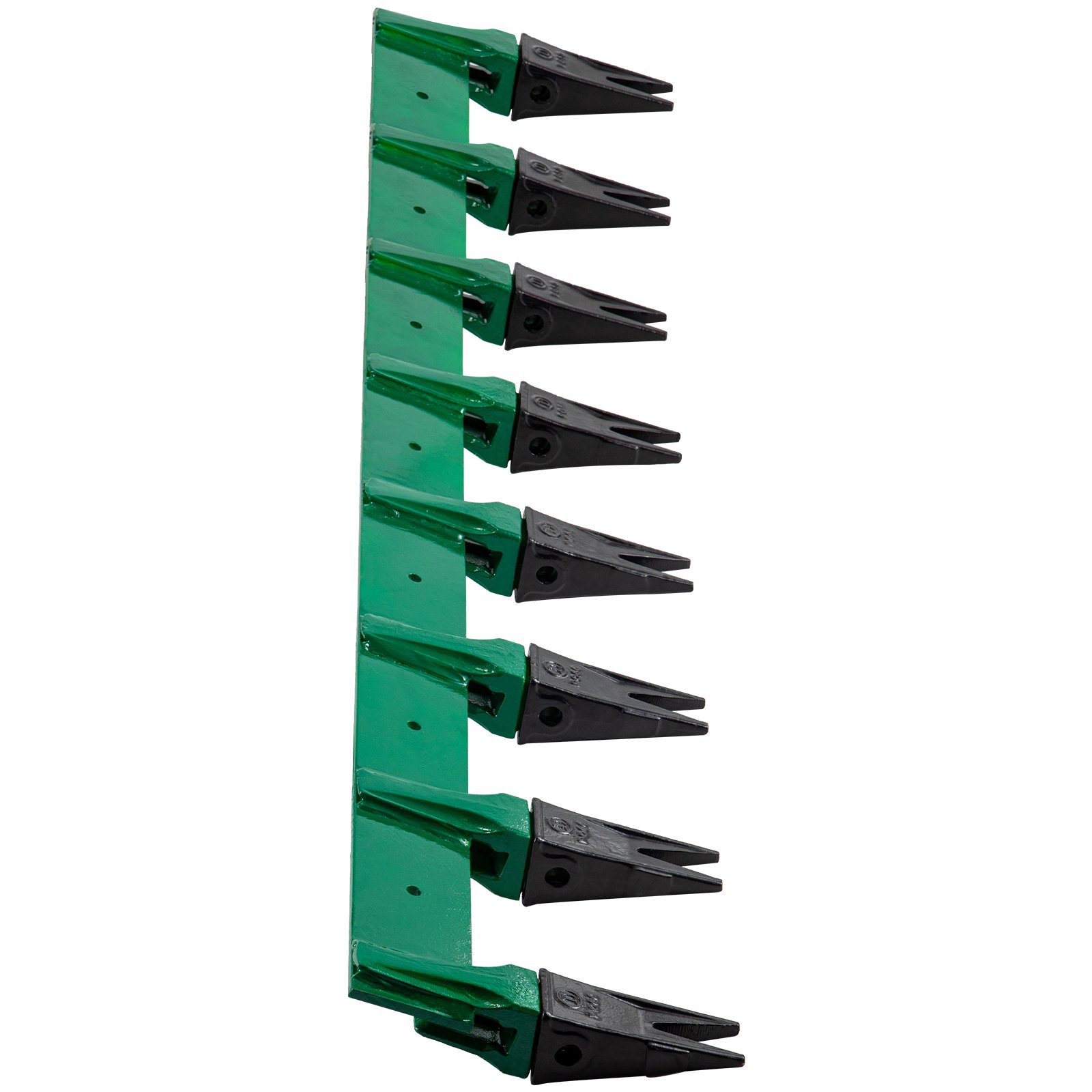 VEVOR Bucket Tooth Bar, 64'' Bolt on Tooth Bar, with 8 Weld-on Shanks and 7'' Long Replaceable Tooth, Heavy Duty Cast Iron Design, Clamp-On for Tractor Loader Bucket - No Drilling Required